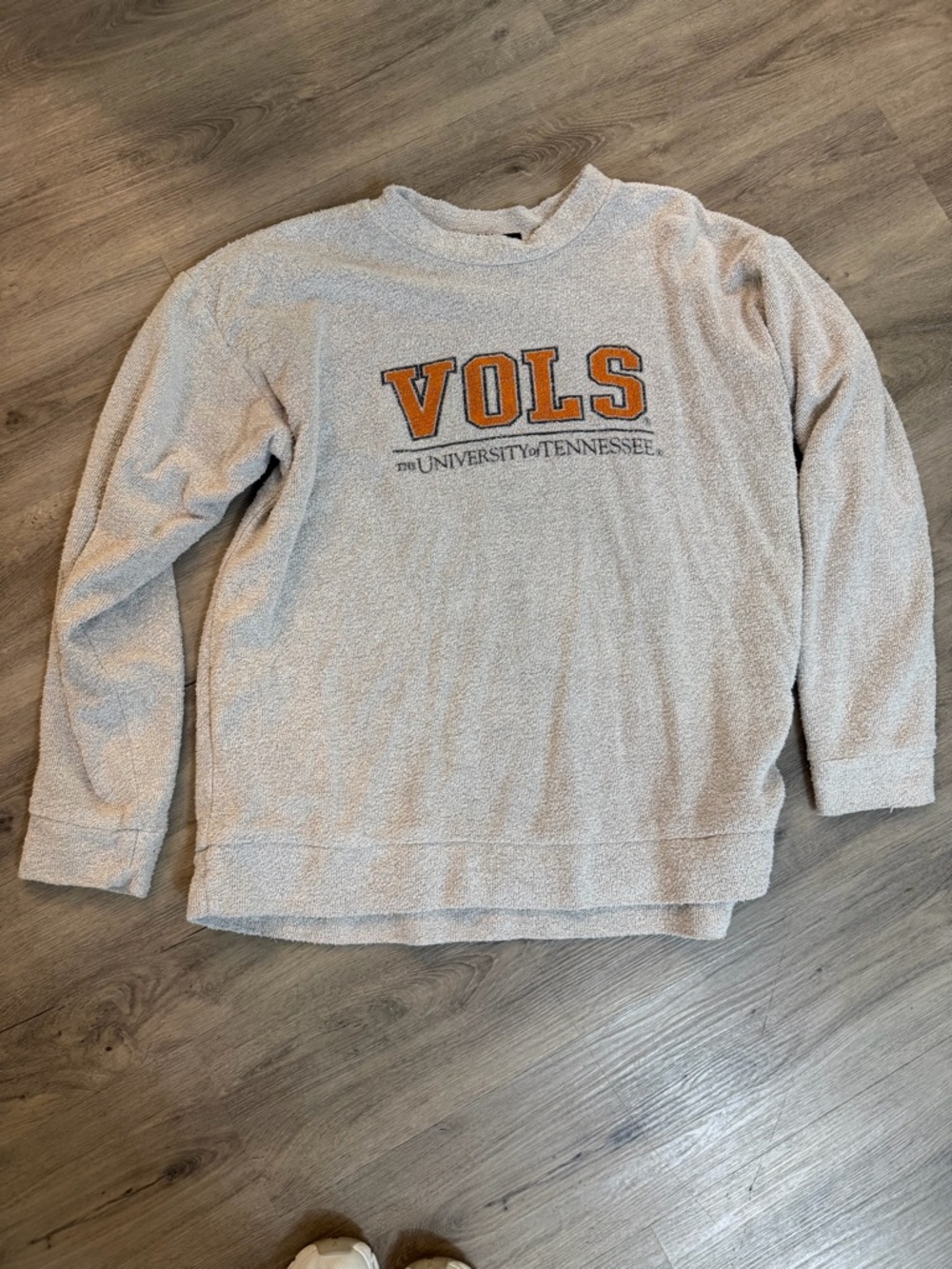 University of Tennessee Cream Crewneck Sweatshirt with Orange VOLS Logo